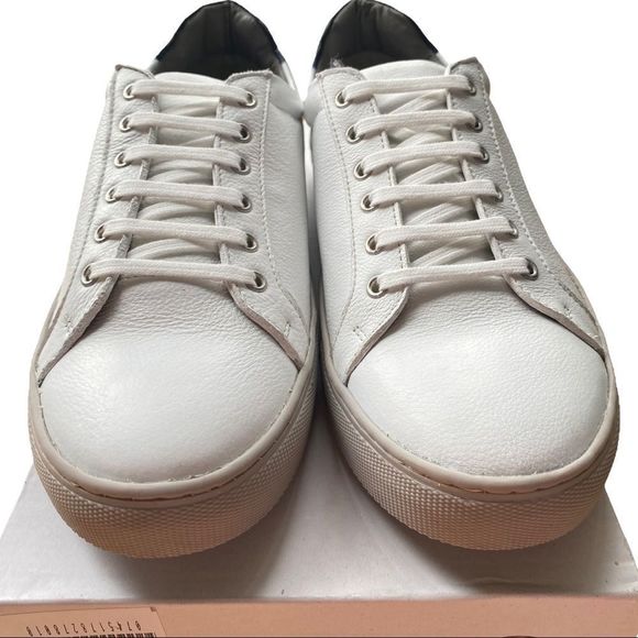 🆕 Bolongaro Trevor: White Leather “Skelly” Sneakers. - Picture 4 of 13